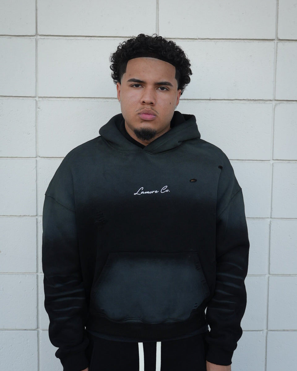 Sunfaded Boxy Hoodie - Black