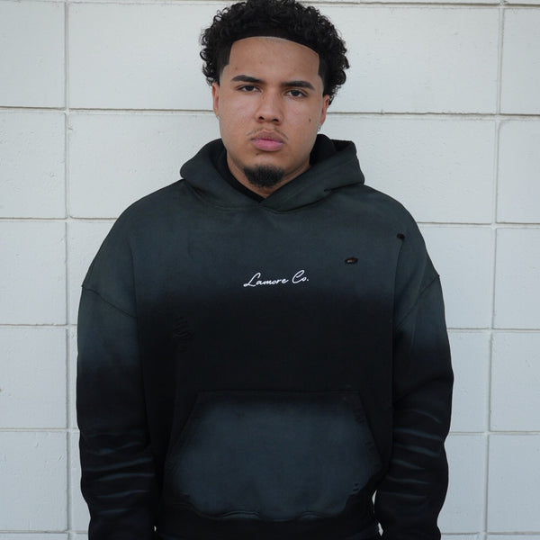 Sunfaded Boxy Hoodie - Black