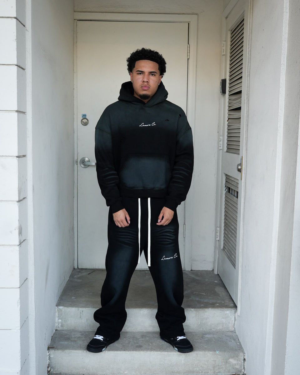 Sunfaded Boxy Hoodie - Black