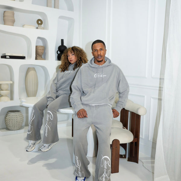 Raw Edge Hoodie - Light Grey