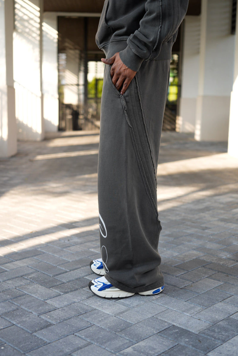 WIDE LEG SWEATPANTS - DARK GREY