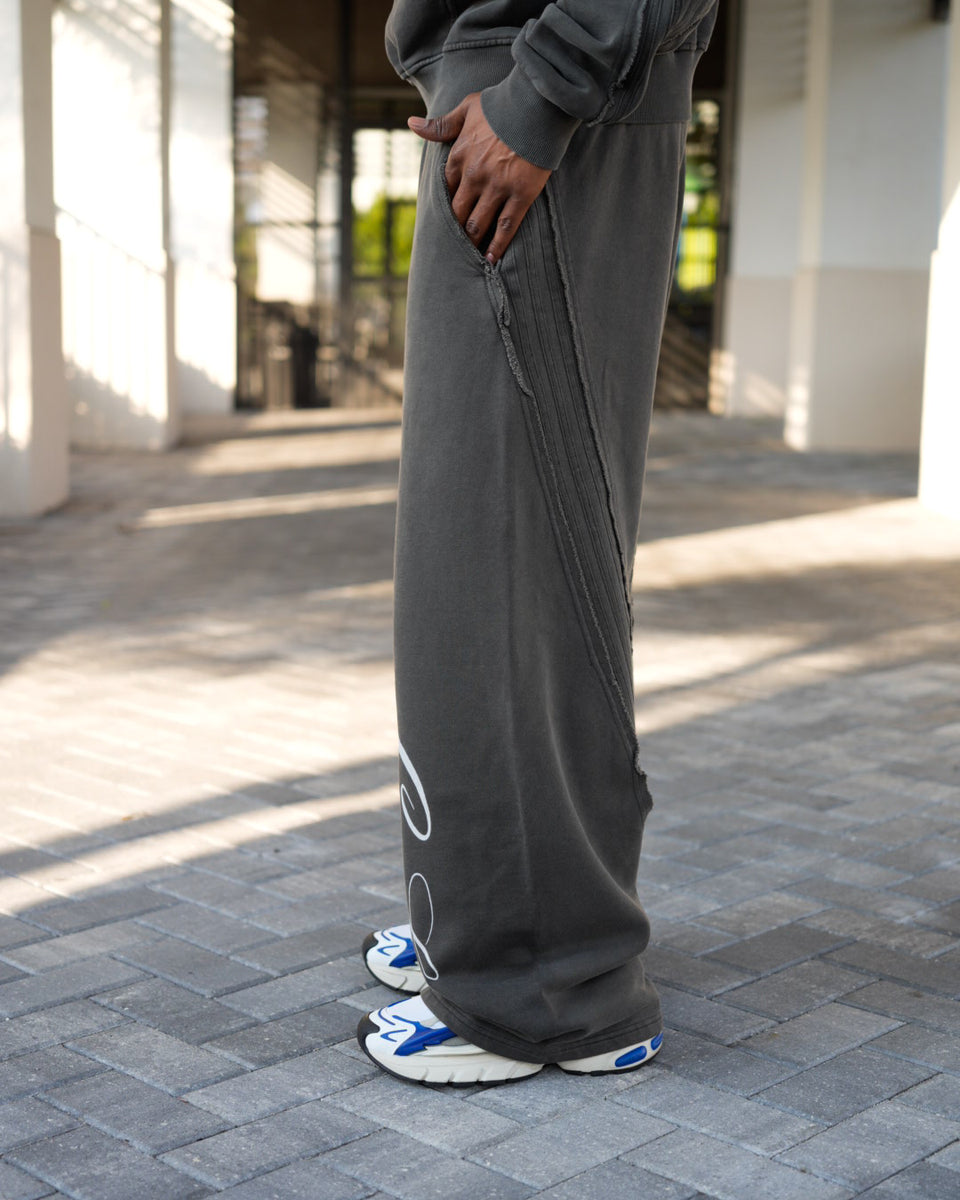 Dark Grey Sweatpants - Wide Leg