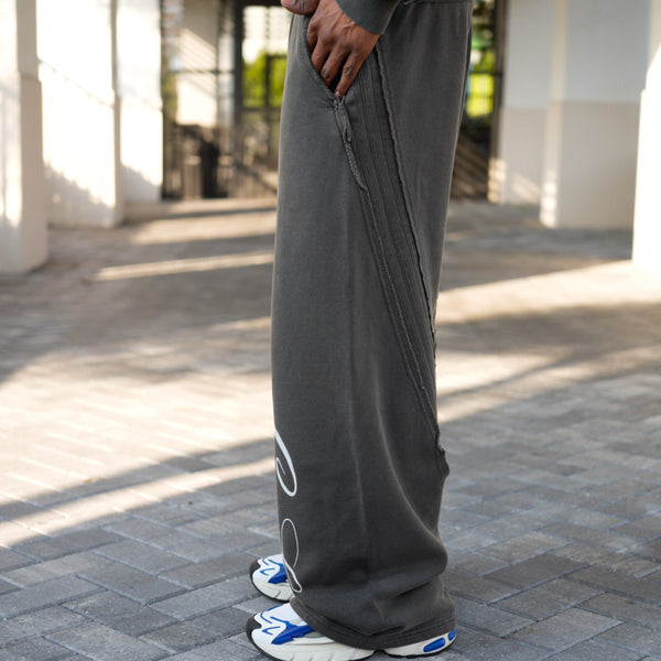 Dark Grey Sweatpants - Wide Leg