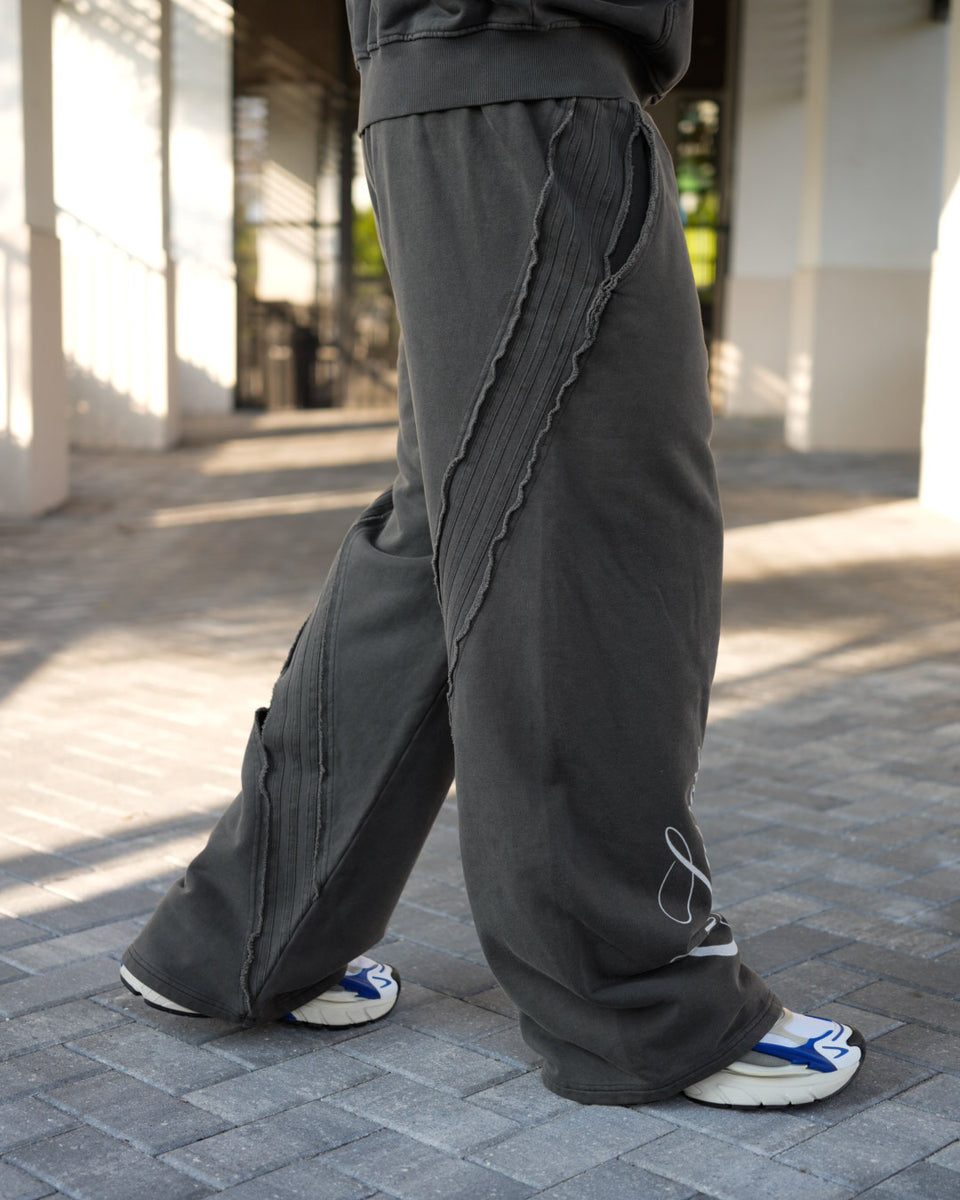Dark Grey Sweatpants - Wide Leg