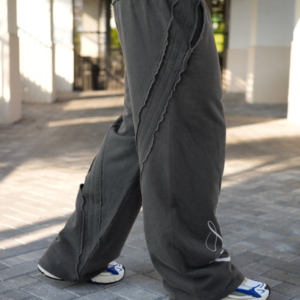 Dark Grey Sweatpants - Wide Leg