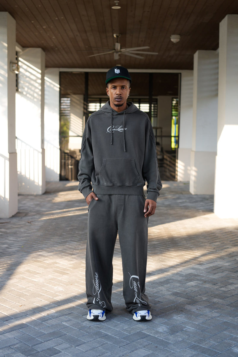 Raw Edge Hoodie - Dark Grey