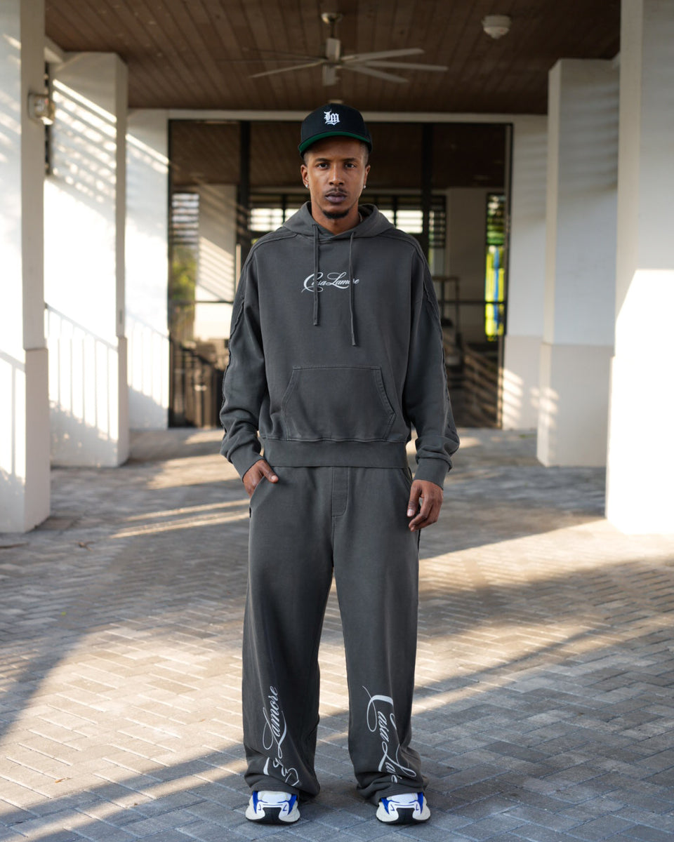 Raw Edge Hoodie - Dark Grey