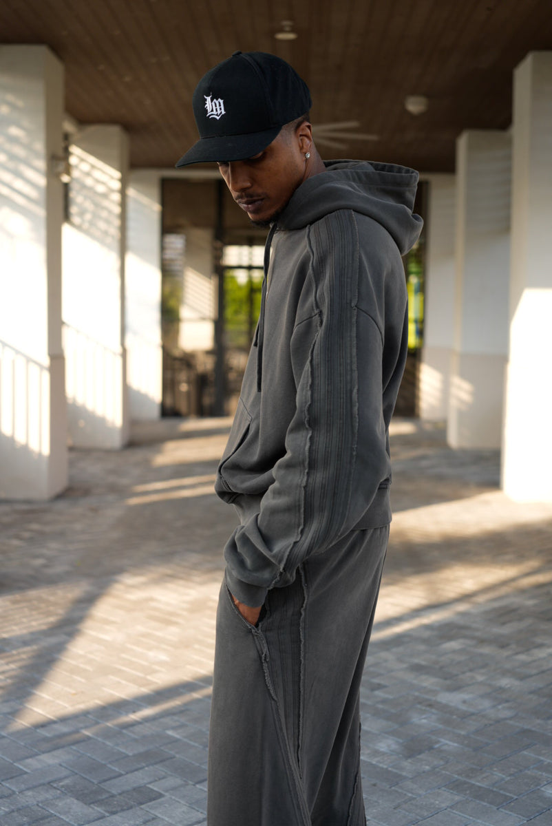 Raw Edge Hoodie - Dark Grey