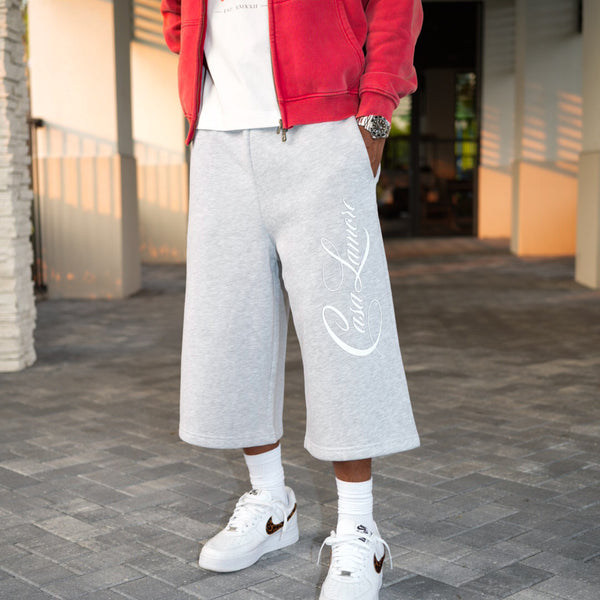 3/4 Sworts - Flower Grey