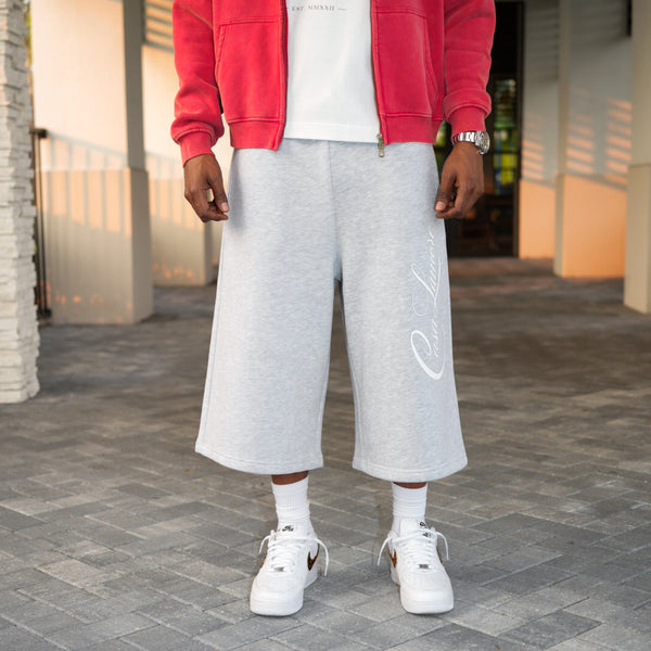 3/4 Sworts - Flower Grey