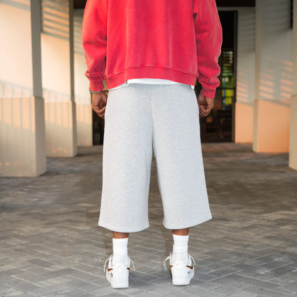 3/4 Sworts - Flower Grey