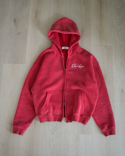 CASA RED ZIP HOODIE
