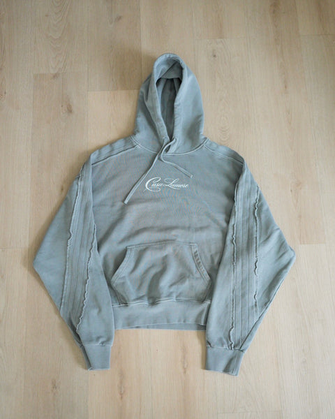 RAW EDGE HOODIE - LIGHT GREY