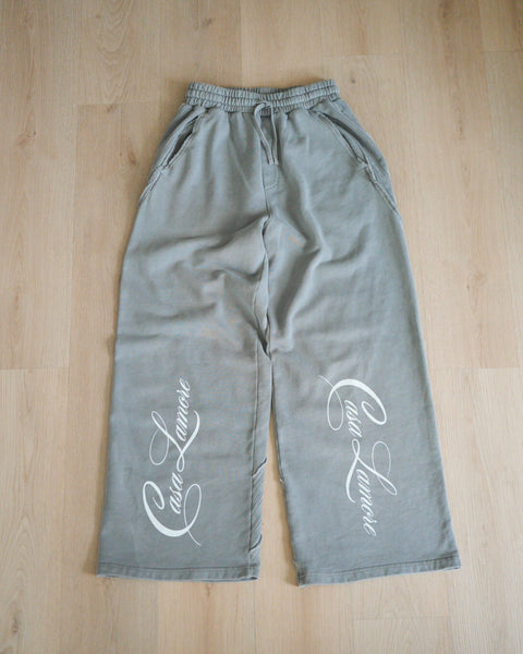 WIDE LEG SWEATPANTS - LIGHT GREY