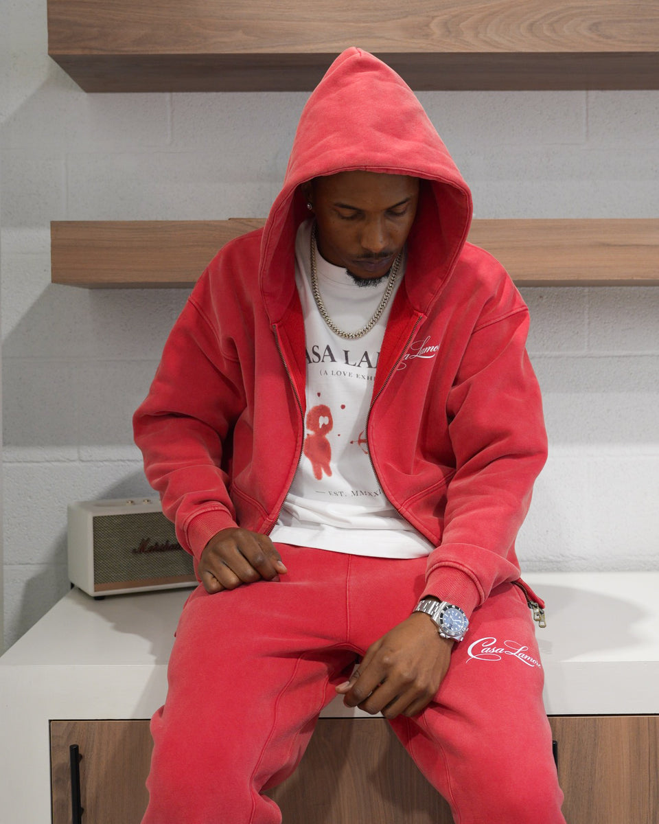 CASA RED ZIP HOODIE