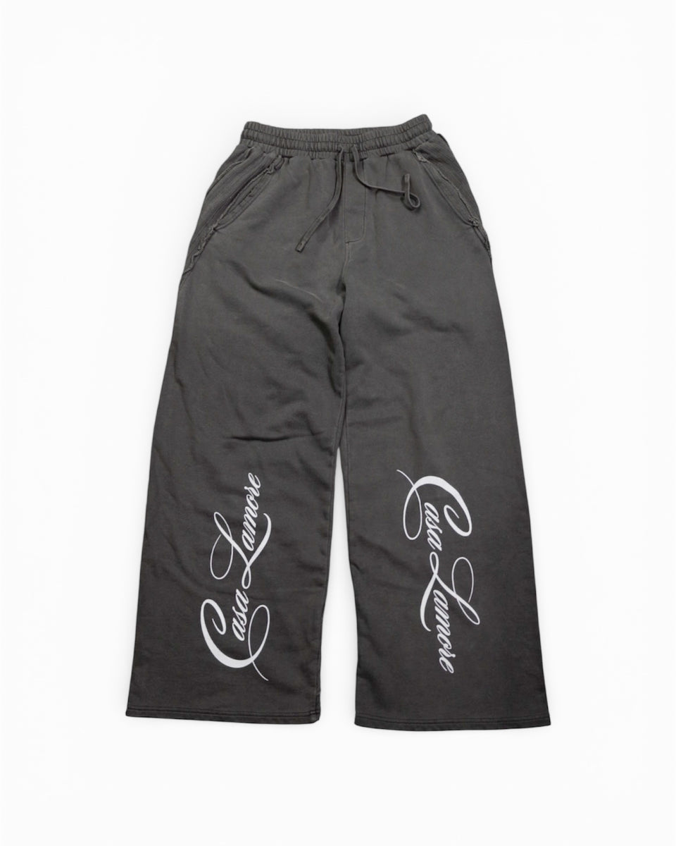 Dark Grey Sweatpants - Wide Leg