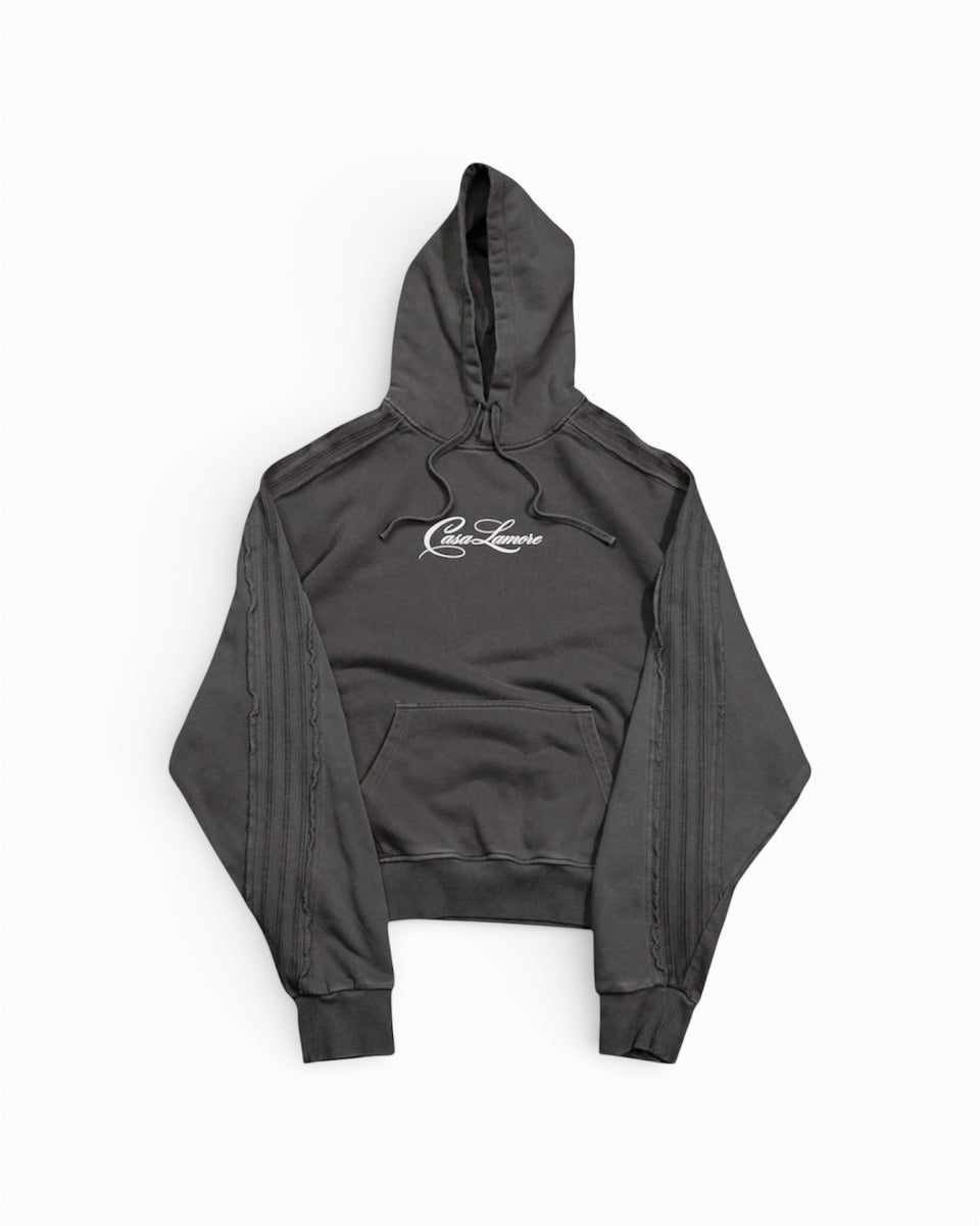 Raw Edge Hoodie - Dark Grey