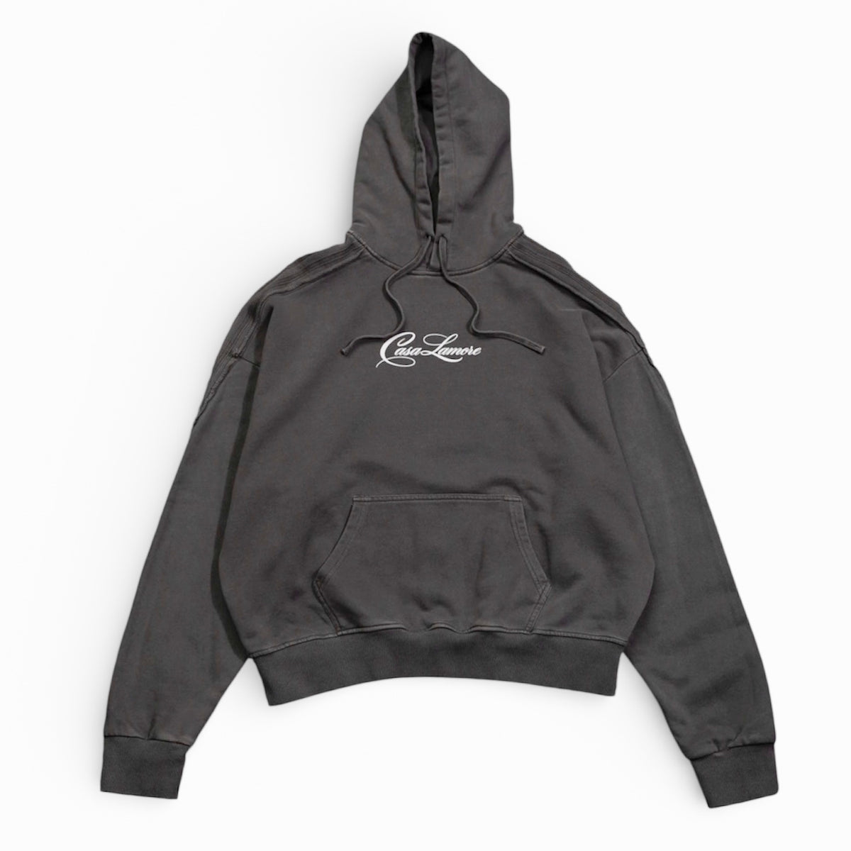 RAW EDGE HOODIE - DARK GREY