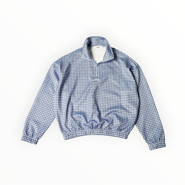 CASA BLUE PLAID QUARTER ZIP