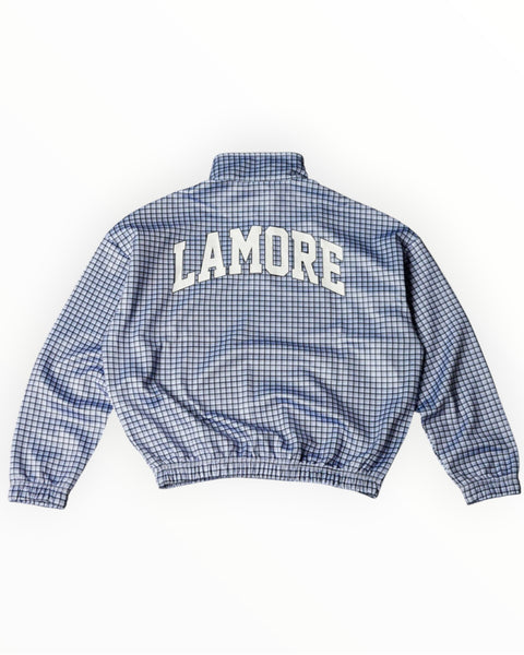 CASA BLUE PLAID QUARTER ZIP