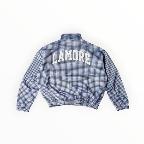 CASA BLUE PLAID QUARTER ZIP