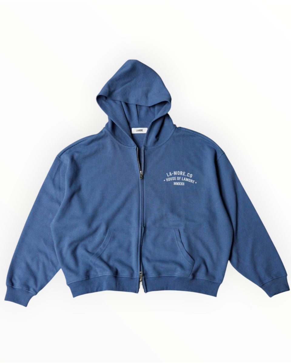 CASA BLUE WAFFLE HOODIE
