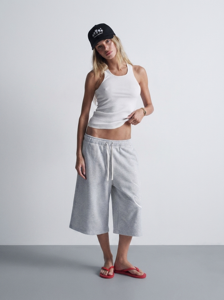 FLWR GREY - 3/4 SWORTS