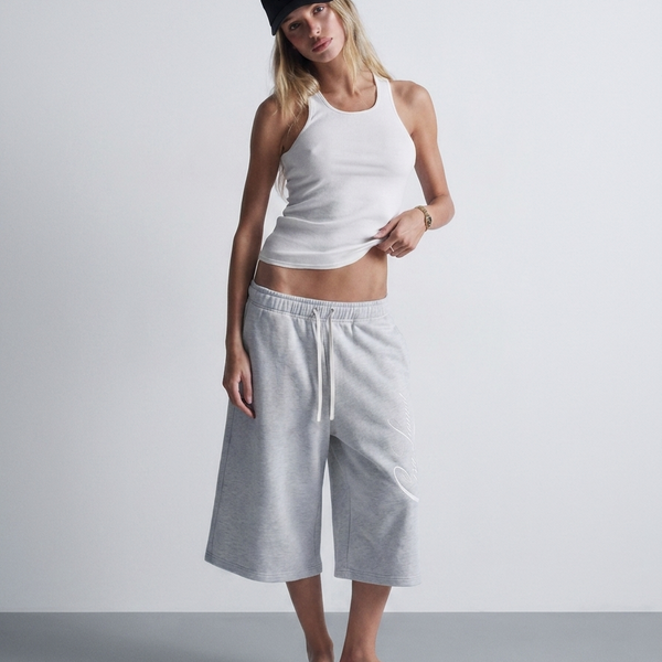 FLWR GREY - 3/4 SWORTS